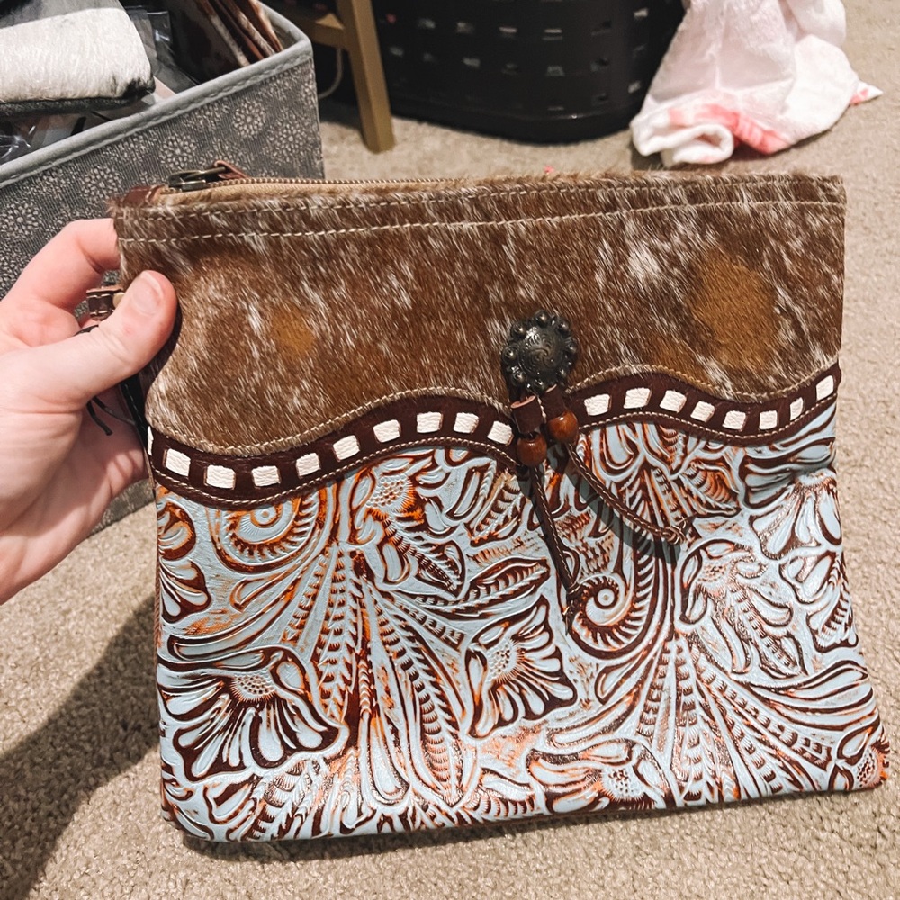 Brown and Cream Patterned Women's Bag